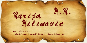 Marija Milinović vizit kartica